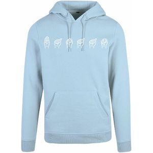 7311 - Hoodie - Gebarentaal; Banaan-Ocean Blue-S