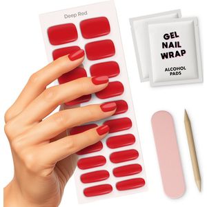 Gel Nail Wrap - Rood - Deep Red - Gel Nail Wraps - Gel Nagel Stickers (incl. Instructievideo)
