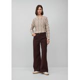 s.Oliver BLACK LABEL high waist wide leg jeans donkerbruin