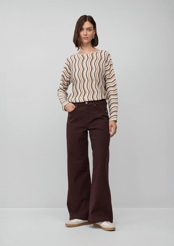 s.Oliver BLACK LABEL high waist wide leg jeans donkerbruin