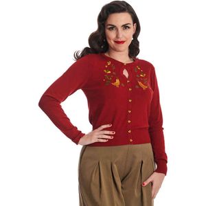 Banned - Heritage Birdy Cardigan - S - Rood
