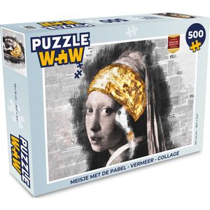 Puzzel Meisje met de parel - Vermeer - Collage - Legpuzzel - Puzzel 500 stukjes