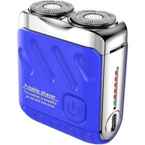 Krachtige 2-Blade Scheerapparaat - Usb Oplaadbare 2-Kop Mini Body Shaver + Precisie/Baardtrimmer - Batterij Indicator - Perfecte Lichaamshaar Verzorging voor Dames en Heren - Viraal op Tiktok - Kleur: Blauw