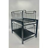 Oliv - Gootsteenkast Organizer - Zwart - Metalen Design - Twee Uittrekbare Lades
