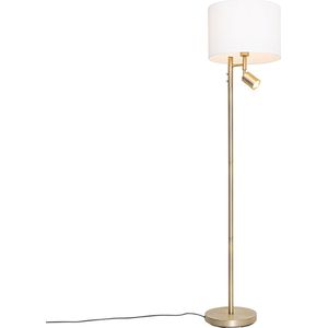 QAZQA jelena - Moderne Vloerlamp | Staande Lamp met leeslamp - 1 lichts - H 150 cm - Brons - Woonkamer | Slaapkamer | Keuken
