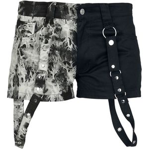 Vixxsin - Linnea Tie Dye Korte broek - Taille, 36 inch - Zwart/Grijs