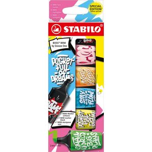 STABILO BOSS MINI - Markeerstift - By Snooze One Edition - Etui Met 6 Kleuren