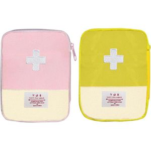 EHBO-set mini voor onderweg - 2 stuks - klein - roze - waterdicht