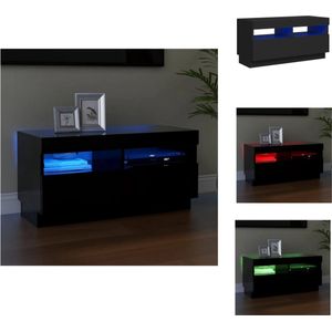 vidaXL TV-meubel TVM001 - 80 x 35 x 40 cm - LED-verlichting - Zwart - Bewerkt hout - Kast