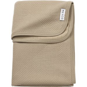 Meyco Baby Jacquard Ledikant Deken - Flannel - Taupe - 100x150cm - 1.0 TOG