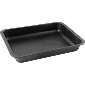 7283 Ovenbakblik (40 x 6 x 29 cm) speciaal koken rechthoekige ovenschaal met antiaanbaklaag antiaanbaklaag Extra hoge rand (kleur: Zwart) Aantal: 1 stuk