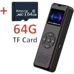 Mini Digitale Voice Recorder - MP3-speler - FM Radio – 64GB SD-kaart inbegrepen