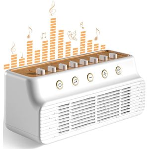 White Noise Machine - 8 Natuurlijk Geluid Mixopties, Geheugenfunctie, Slaapmuziek voor Volwassenen en Baby's (Wit/Bruin)
