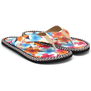 GOBY - Bloemen - Sandalen - Slippers - Hoge kwaliteit - Handmade - Maat 38