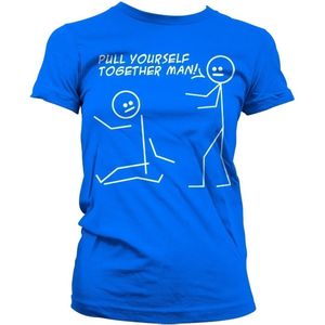 Hybris Pull Yourself Together Man Girly T-Shirt Damen Blue-M