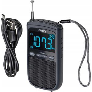 Camry - CR1905 - Draagbare Mini Radio - Zwart - USB-C - 20 Zenders