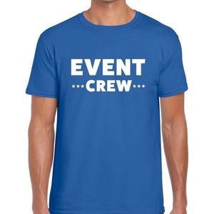 Event crew tekst t-shirt blauw heren - evenementen staff / personeel shirt XL