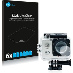 Savvies - Screenprotector voor Qumox SJ4000 Sports HD DV Action Cam Lens (Behuizing) - Folie Beschermfolie transparant 6 Stuks