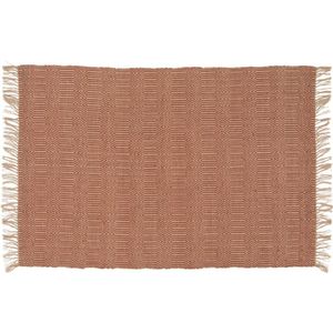 Oviala - JYOTI - Vloerkleed - Terracotta - Handgeweven - 80 x 200 cm