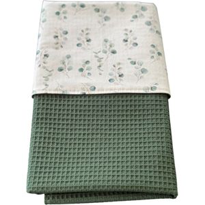 baby deken kinderwagen deken wieg deken donker groen eucalyptus 60 x 90 cm
