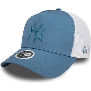 New Era New York Yankees Womens MLB Rhinestone Blue A-Frame Trucker Cap