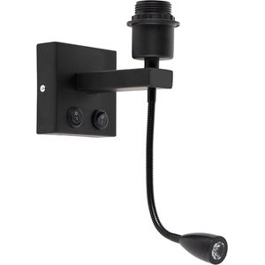 QAZQA brescia combi - Moderne Wandlamp met flexarm voor binnen - 1 lichts - D 150 mm - Zwart - Woonkamer | Slaapkamer | Keuken