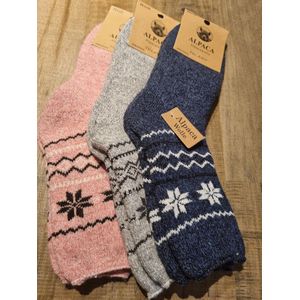 5 Paar - Alpaca Wollen Sokken - Maat 38-42 - Wintersokken - Thermo - Huissokken - Wandelsokken