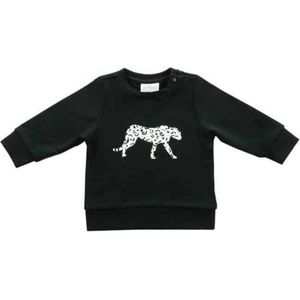 50 - Jollein trui Leopard black & white Maat 74/80