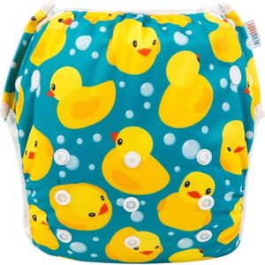 Zwemluier Groot - Badeend | 8 t/m 25 kg | Wasbare Zwemluier - Blauw/Geel