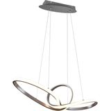 LED Hanglamp - Trion Sonso - 28W - Warm Wit 3000K - Dimbaar - Rond - Mat Nikkel - Aluminium