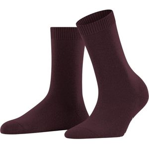 FALKE Cosy Wool zonder motief zacht dik winter warm ondoorzichtig halfhoog comfortabel  Merinowol Kasjmier Rood Dames sokken - Maat 35-38