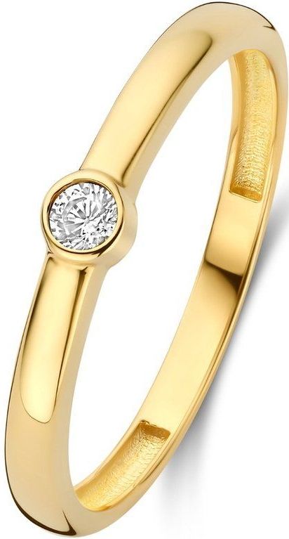 Isabel Bernard - Rivoli Josie - Stacking Ring - 14 Karaat Goud - Zirkonia Steentje