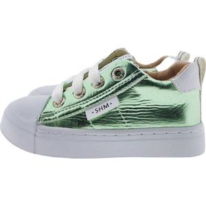 Veterschoenen | Meisjes | Green Metallic | Leer | Shoesme | Maat 24