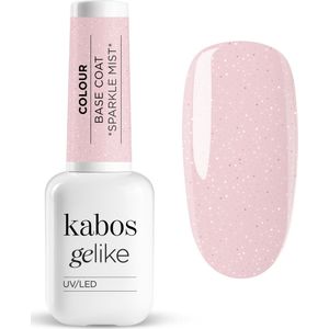 Kabos Kleurrijke hybride basis Gelike Colour Base Coat 2in1 Sparkle Mist / Vonkende mist 10ml