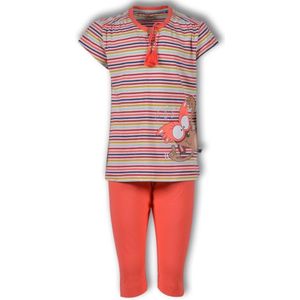 Woody pyjama meisjes - stokstaart - streep - 191-1-bsk-s/946 - maat 128