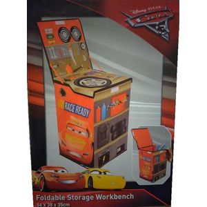 Cars 3 Opvouwbare werkbank – 57x40x23cm | Speelgoedkist voor Kinderen | Kist voor het Opruimen van de Kamer