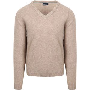 Steppin' Out Trui V-hals Lamswol Beige - Maat S - Heren