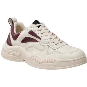 Guess Bassano Luxe Witte Leren Herensneakers - Maat 45