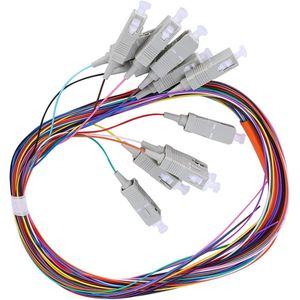 Multimode Fiber Pigtail Kabel, SC/UPC 62.5/125 Fiber Pigtail Kabel, Multimode Carrier Class Niveau 12 Kernen Fiber Pigtail Kabel Met PVC Omtrek Voor Optische Glasvezel Communicatiesystemen En Instrumenten