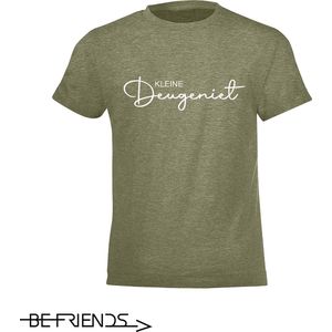 Be Friends T-Shirt - Kleine deugeniet - Kinderen - Kaki - Maat 10 jaar