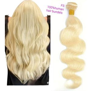 frazimashop - Braziliaanse Remy weave - 24 inch 60cm blond body weave -100% human hair extensions - golf bundels -1 stuk bundel