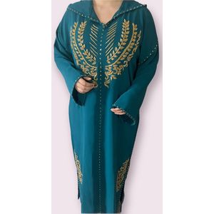 Caftan Original - Dames jurk - Jellaba Turquoise - Maat L/XL