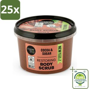 25 x Organic Shop - Body Scrub Cocoa - Rijke Hydratatie - 250 ml - Grootverpakking - Lichaams Scrub - Cacao - Hydraterende Scrub - Natuurlijke Scrub - Exfoliërende Scrub