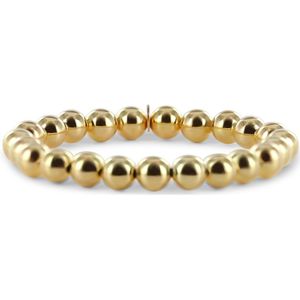 Silventi 9SIL-23259 Zilveren Armband Bolletjes 8mm - 16,5cm - Rekbaar - Zilver - Verguld/Goud op Zilver