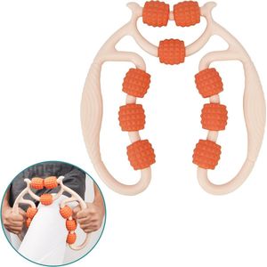 Beige Benen Spier Massage Roller - Diepe Weefselmassager met 9 Wielen - Triggerpoint Voor Ontspanning Arm, Kuit, Dij of Handpijn