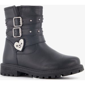 Blue Box meisjes biker boots met hartje zwart - Maat 25