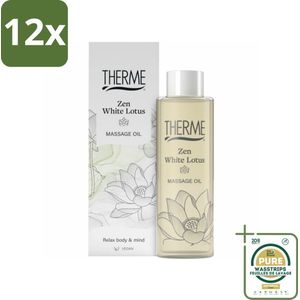 Therme - Zen White Lotus - Massageolie - Hydraterend - Verzorgend - 125ml - Voordeelverpakking - 12 stuks - Hydraterende olie - Verzorging