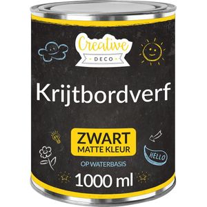 Creative Deco 1L Krijtbord Verf – 1000ml – Mat Zwart, Op waterbasis