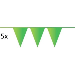 5x vlaggenlijn - neon groen - 10 meter