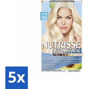 5 x Garnier - Nutrisse Ultra BLonde D+++ - Ontkleuring - Ultra Puur Blond - Super Oplichtend - Permanente Kleur - Ontkleuring - Haarkleur - Blond - Ultra Puur Blond - Anti-Geel